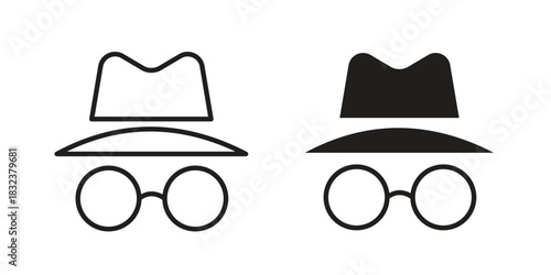 Incognito icon set. Outline symbol editable.