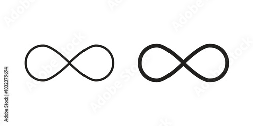 Infinity icon set. Outline symbol editable.