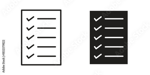 List icon set. Outline symbol editable.
