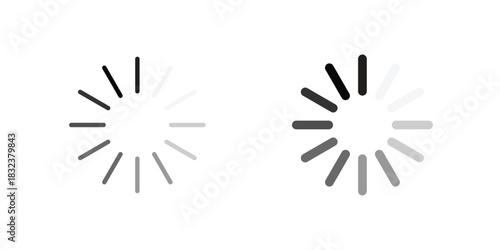 Loading icon set. Outline symbol editable.