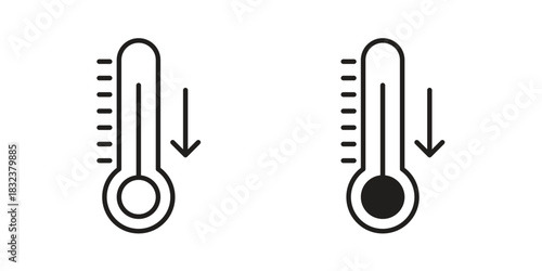 Low Temperature icon set. Outline symbol editable.