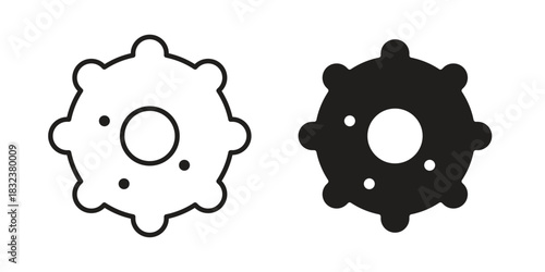 Microorganism icon set. Outline symbol editable.
