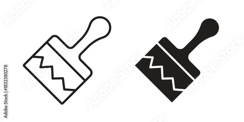 Paint brush icon set. Outline symbol editable.