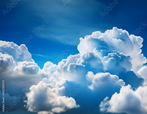 white and blue clouds against a bright sky