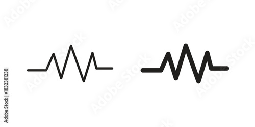 Pulse icon set. Outline symbol editable.