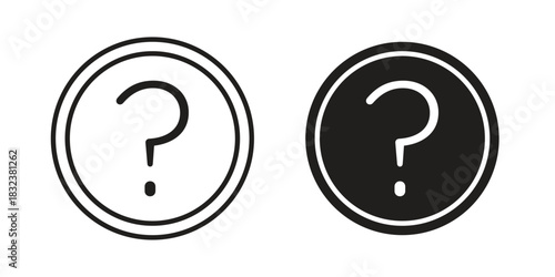 Question icon set. Outline symbol editable.