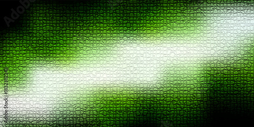 Abstract green and white glowing curves with a dark background