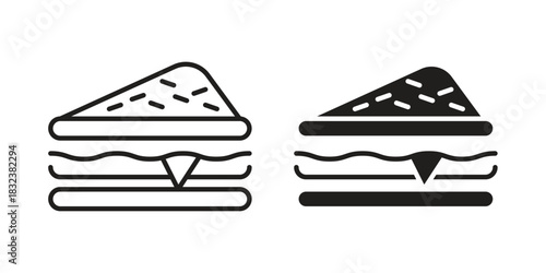 Sandwich icon set. Outline symbol editable.