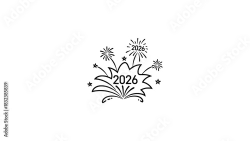 Happy New Year 2026 Fireworks Celebration Design