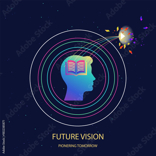 businesswoman using tablet with speech bubble, vector illustration