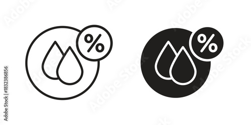 Humidity icon flat and stroke collection for ui ux work.