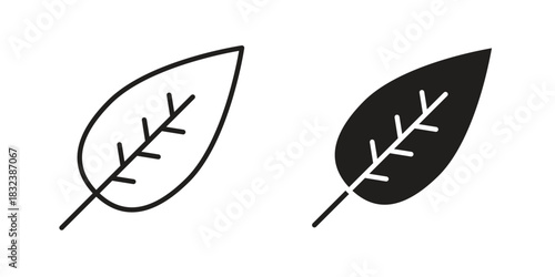 Leaf icon flat and stroke collection for ui ux work.