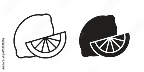 Lemon icon flat and stroke collection for ui ux work.