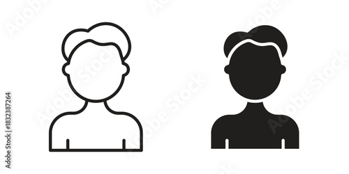 Man icon flat and stroke collection for ui ux work.