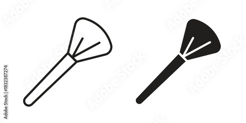 Makeup brush icon flat and stroke collection for ui ux work.
