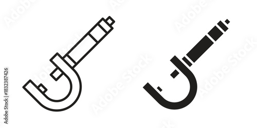 Micrometer icon flat and stroke collection for ui ux work.
