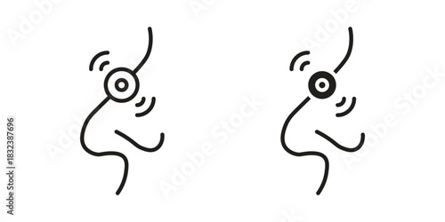 Nose pain icon flat and stroke collection for ui ux work.