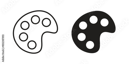 Palette icon flat and stroke collection for ui ux work.