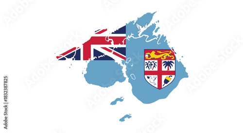 Fiji Flag A Symbolic Representation of the Nation in a Detailed Map-Shaped Design