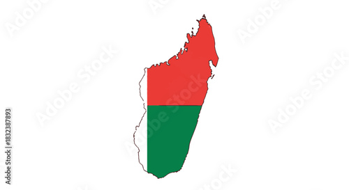 Madagascar Flag A Detailed Illustration Showcasing the Nation's Colors in a Clean and Simple Design