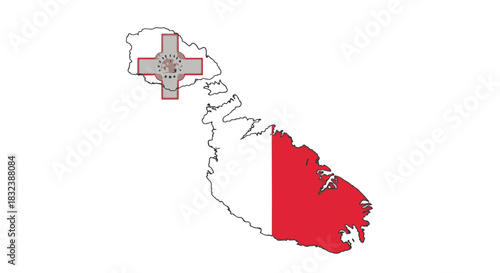 Malta's Flag A symbolic representation of the nation with its geographical boundaries outlined
