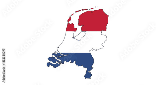 Netherlands A Symbolic Representation of Dutch Identity, Flag Design on Country's Outline