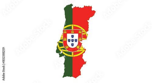Portugal Flag Outline A Vivid Representation of the Nation's Symbol, Highlighting Colors and Design