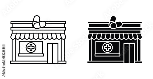 Pharmacy icon graphic design. Vector icon illustrations