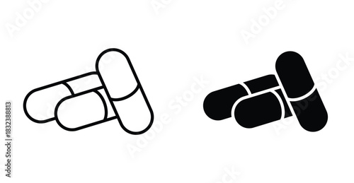 Pharmaceutical capsule icon graphic design. Vector icon illustrations