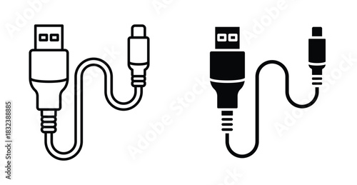 Plug USB cable icon graphic design. Vector icon illustrations