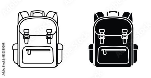 School bag icon graphic design. Vector icon illustrations