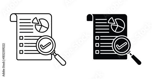 Scrutiny info icon graphic design. Vector icon illustrations