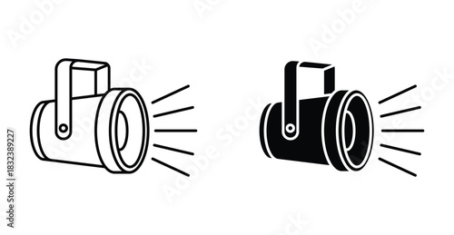 Searchlight icon graphic design. Vector icon illustrations