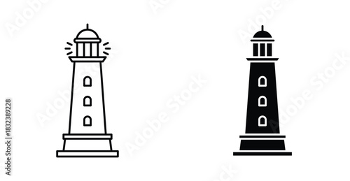 Searchlight tower icon graphic design. Vector icon illustrations
