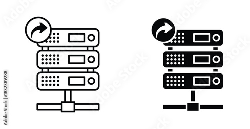 Shared hosting icon graphic design. Vector icon illustrations