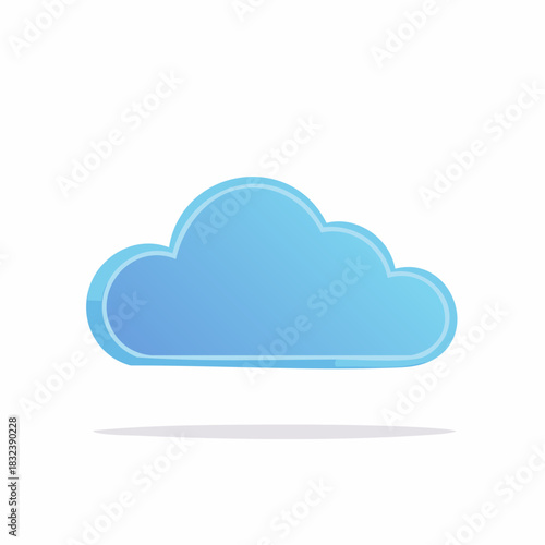 Blue Cloud Icon Design Concept Fluffy Weather Element Light Air Clouds Symbol