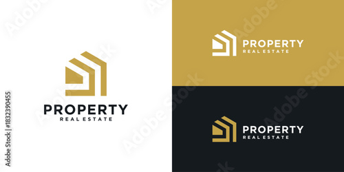 Minimalist home real estate logo template design inspiration