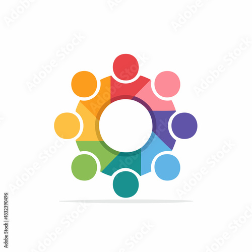 Vibrant abstract community people group symbol showing diverse collaboration teamwork