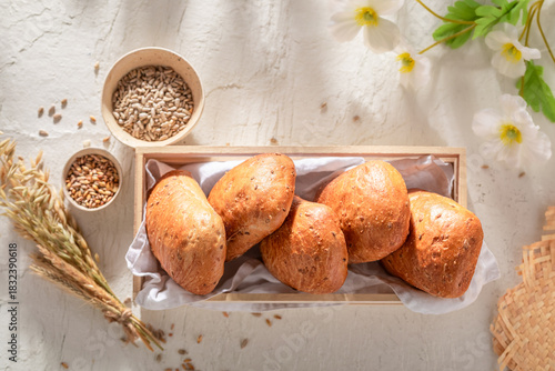 Homemade and hot buns with ...
