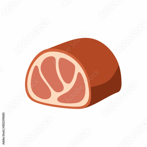 Fresh Raw Meat Rolled Cut Illustration Butcher Shop Product Food Ingredient