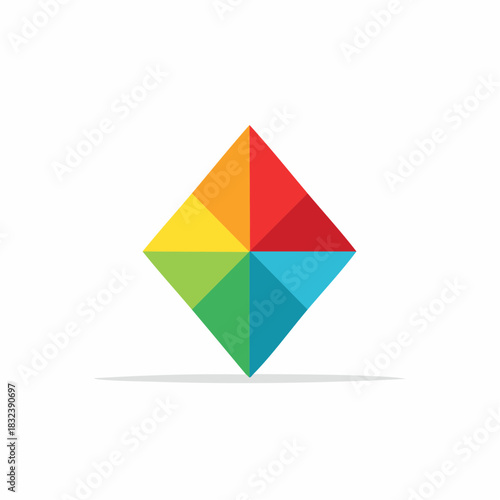 Free Download Modern abstract colorful geometric diamond shape made of vibrant triangles concept design - GFXLoad