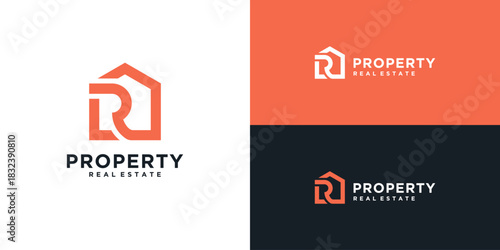 L and R home logo design template