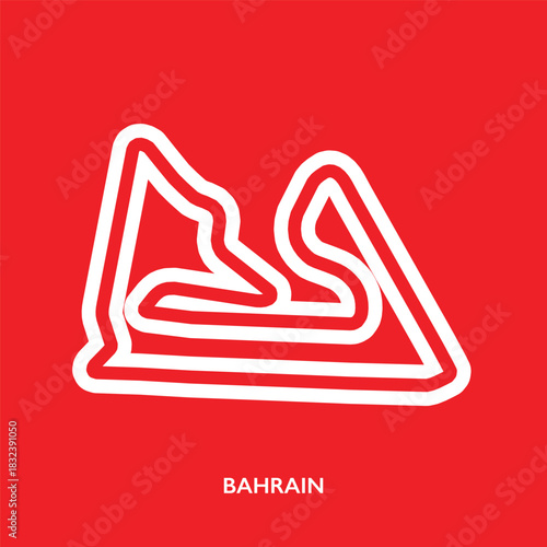 Bahrain international circuit. Motorsport race track vector map