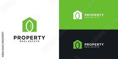 Home plants property logo design inspiration
