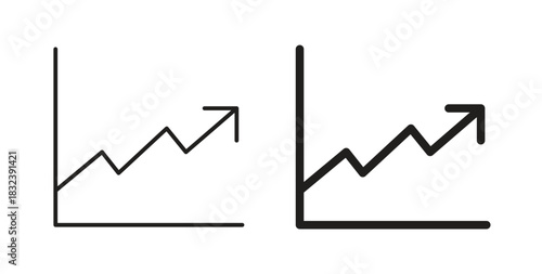 Line chart icon in simple flat trend modern graphic design abstract logotype element