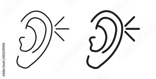 Listening icon in simple flat trend modern graphic design abstract logotype element