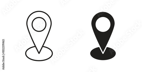 Located icon in simple flat trend modern graphic design abstract logotype element