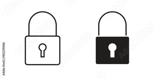 Lock icon in simple flat trend modern graphic design abstract logotype element