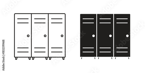 Lockers icon in simple flat trend modern graphic design abstract logotype element