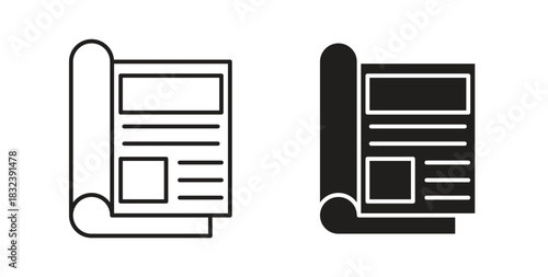 Magazines icon in simple flat trend modern graphic design abstract logotype element